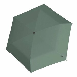 Мини-зонт Knirps, механика, 3 сложения, купол 90 см., 6 спиц, система «антиветер», чехол в комплекте, зеленый