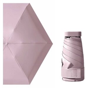Мини-зонт RainLab, механика, 5 сложений, купол 88 см., 6 спиц, чехол в комплекте, для женщин, розовый