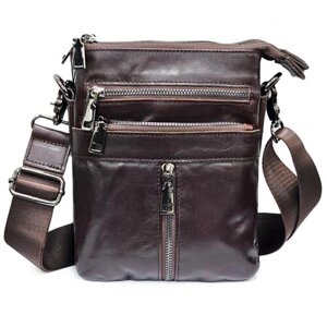 Мужская сумка планшет CATIROYA / коричневая сумка через плечо для документов/ большая сумка через плечо / небольшая сумка через плечо
