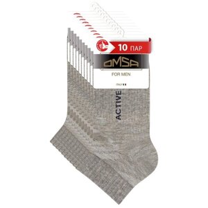 Мужские носки Omsa, 10 пар, 10 уп., размер 36-38, серый