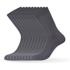 Мужские носки Omsa, 10 пар, 10 уп., высокие, размер 45-47, серый