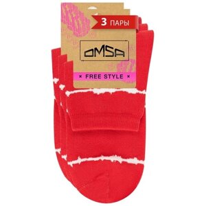 Мужские носки Omsa, 3 пары, 3 уп., размер 39-41, красный