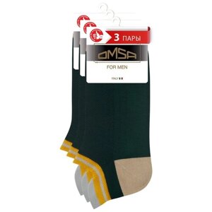 Мужские носки Omsa, 3 пары, 3 уп., размер 39-41, зеленый