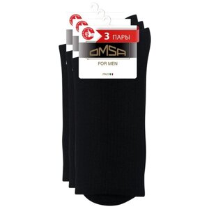 Мужские носки Omsa, 3 пары, 3 уп., высокие, размер 36-38, черный
