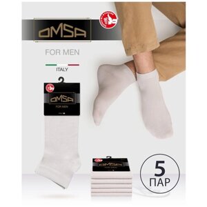 Мужские носки Omsa, 5 пар, укороченные, размер 39-41, серый