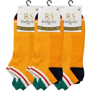 Мужские носки Raffaello Socks, 3 пары, укороченные, воздухопроницаемые, размер 41-44, желтый
