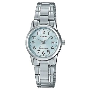 Наручные часы CASIO LTP-V002D-2B, голубой, серебряный