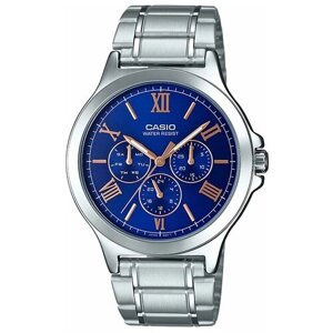Наручные часы CASIO MTP-V300D-2A, серебряный, синий