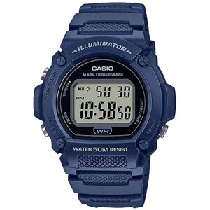 Наручные часы CASIO W-219H-2A, черный, синий
