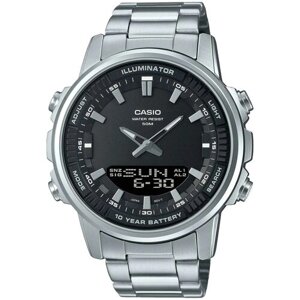 Наручные часы CASIO Японские наручные часы CASIO Collection AMW-880D-1A, серебряный, черный