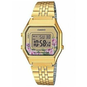 Наручные часы CASIO Японские наручные часы CASIO COLLECTION LA-680WGA-4C, серебряный, золотой