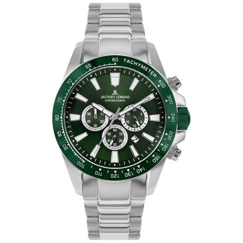 Наручные часы JACQUES LEMANS Наручные часы Jacques Lemans 1-2140G, серебряный, зеленый