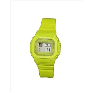 Наручные часы Lasika Электронные спортивные наручные часы Lasika с секундомером, подсветкой, защитой от влаги и ударов, желтый