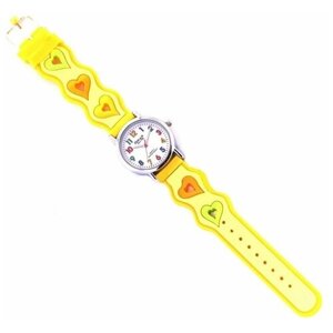 Наручные часы OMAX, кварцевые, корпус латунь, ремешок силикон, желтый