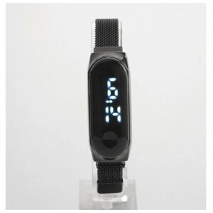 Наручные часы Радуга FlashMe Часы наручные электронные мужские, магнитный браслет, черные, черный