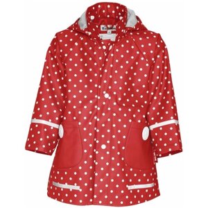 Непромокаемая детская куртка-дождевик Playshoes Горошек р-р 104 красная