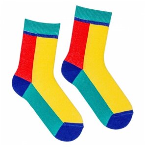Носки детские "Разноцветные" Babushka Д9, Жёлтый, Красный, 16-18 (размер обуви 26-28)