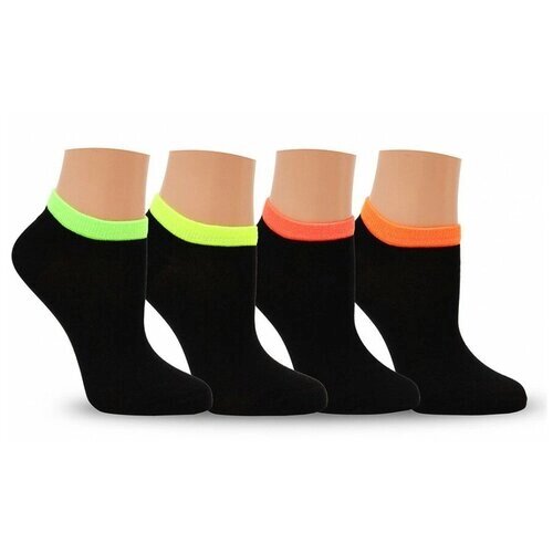 Носки для подростков LorenzLine П21, 90% хлопка, Черно-Зеленый, 20-22 (размер обуви 32-34)