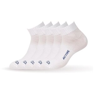 Носки унисекс Omsa, 5 пар, 5 уп., укороченные, воздухопроницаемые, износостойкие, антибактериальные свойства, размер 36-38, белый