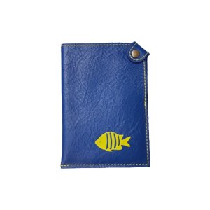 Обложка-карман Pattern, натуральная кожа, синий