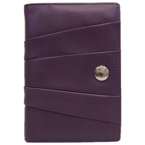 Обложка Moro, натуральная кожа, отделение для паспорта, подарочная упаковка, фиолетовый