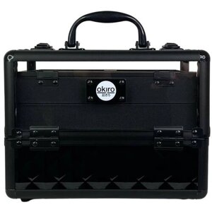 OKIRO / Бьюти кейс для хранения косметики MUC 0136 черный бриллиант/ чемоданчик-бокс /органайзер для бижутерии и аксессуаров