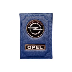 Opel, натуральная кожа, синий