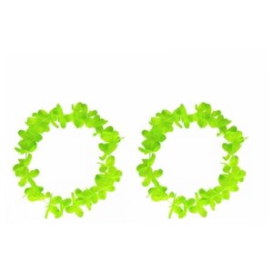 Ожерелье гавайское "Гавайские лепестки", цвет зеленый салатовый (Набор 2 шт.)