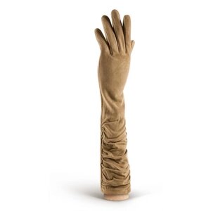 Перчатки ELEGANZZA демисезонные, натуральная кожа, подкладка, размер 6, горчичный, коричневый