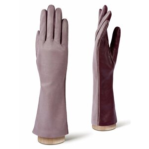 Перчатки ELEGANZZA демисезонные, натуральная кожа, подкладка, размер 7, фиолетовый, розовый