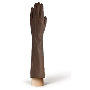 Перчатки ELEGANZZA демисезонные, натуральная кожа, подкладка, размер 7(S), коричневый