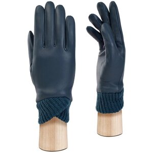 Перчатки ELEGANZZA зимние, натуральная кожа, подкладка, размер 6.5(XS), голубой