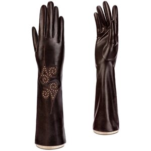 Перчатки ELEGANZZA зимние, натуральная кожа, подкладка, размер 6.5(XS), коричневый
