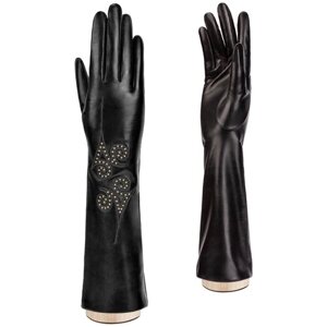 Перчатки ELEGANZZA зимние, натуральная кожа, подкладка, размер 6(XXS), черный