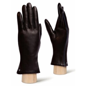 Перчатки ELEGANZZA зимние, натуральная кожа, подкладка, размер 7, черный
