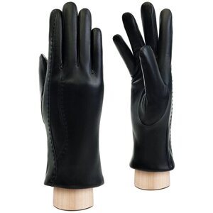 Перчатки ELEGANZZA зимние, натуральная кожа, подкладка, размер 7(S), черный