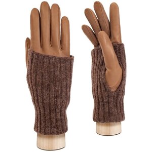 Перчатки ELEGANZZA зимние, натуральная кожа, подкладка, размер 7(S), коричневый