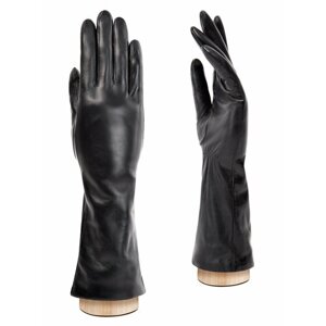 Перчатки ELEGANZZA зимние, натуральная кожа, подкладка, сенсорные, размер 6.5, черный