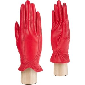 Перчатки ELEGANZZA зимние, натуральная кожа, подкладка, сенсорные, размер 6.5, красный