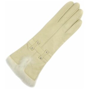 Перчатки Finnemax, демисезон/зима, натуральная кожа, размер 7, бежевый