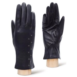 Перчатки LABBRA, демисезон/зима, натуральная кожа, подкладка, размер 6.5(XS), черный