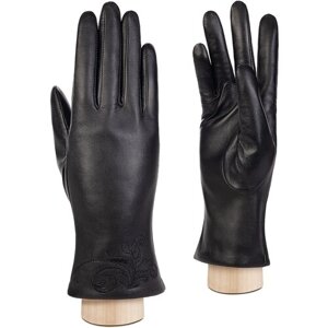 Перчатки LABBRA, демисезон/зима, натуральная кожа, подкладка, размер 7(S), черный