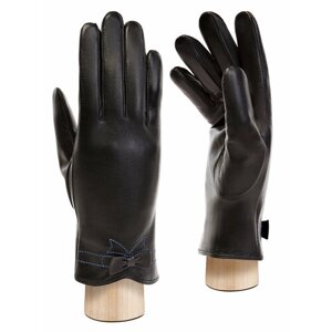 Перчатки LABBRA зимние, натуральная кожа, подкладка, размер 6.5, черный