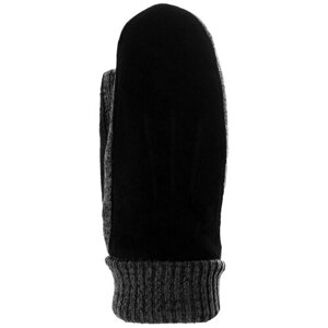 Перчатки malgrado, демисезон/зима, натуральная замша, подкладка, размер 8, черный, серый