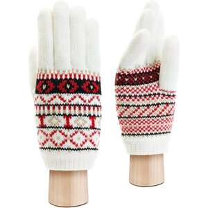 Перчатки Modo Gru зимние, подкладка, утепленные, размер M, белый, красный