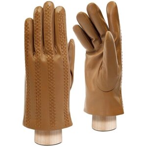 Перчатки мужские кожаные ELEGANZZA, размер 8.5(S), коричневый