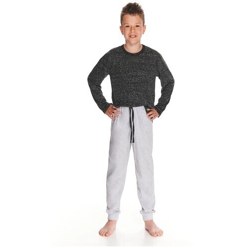 Пижама детская для мальчика TARO Vito 2825-2826-01, лонгслив и брюки, графит (Размер: 116)
