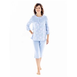 Пижама женская Impresa блуза и бриджи цвет лавандовый размер 48 L