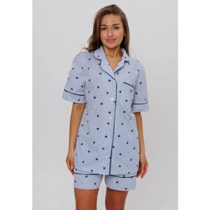 Пижама женская: рубашка + шорты Modellini 1770/1, размер 54