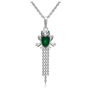 Подвеска PLATINA jewelry из серебра 925 пробы с эмалью, халцедоном зеленым